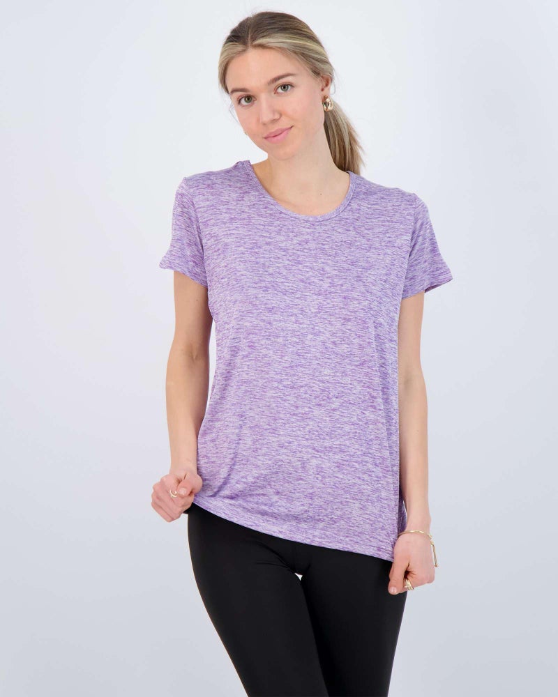 REALESSENTIALS Real Essentials 5 Pack: Women's Short Sleeve T-Shirts Workout Tops Fitness Pilates Gym Activewear Athletic (Plus Available), Set 1, L, Pack of 5 - Image 2